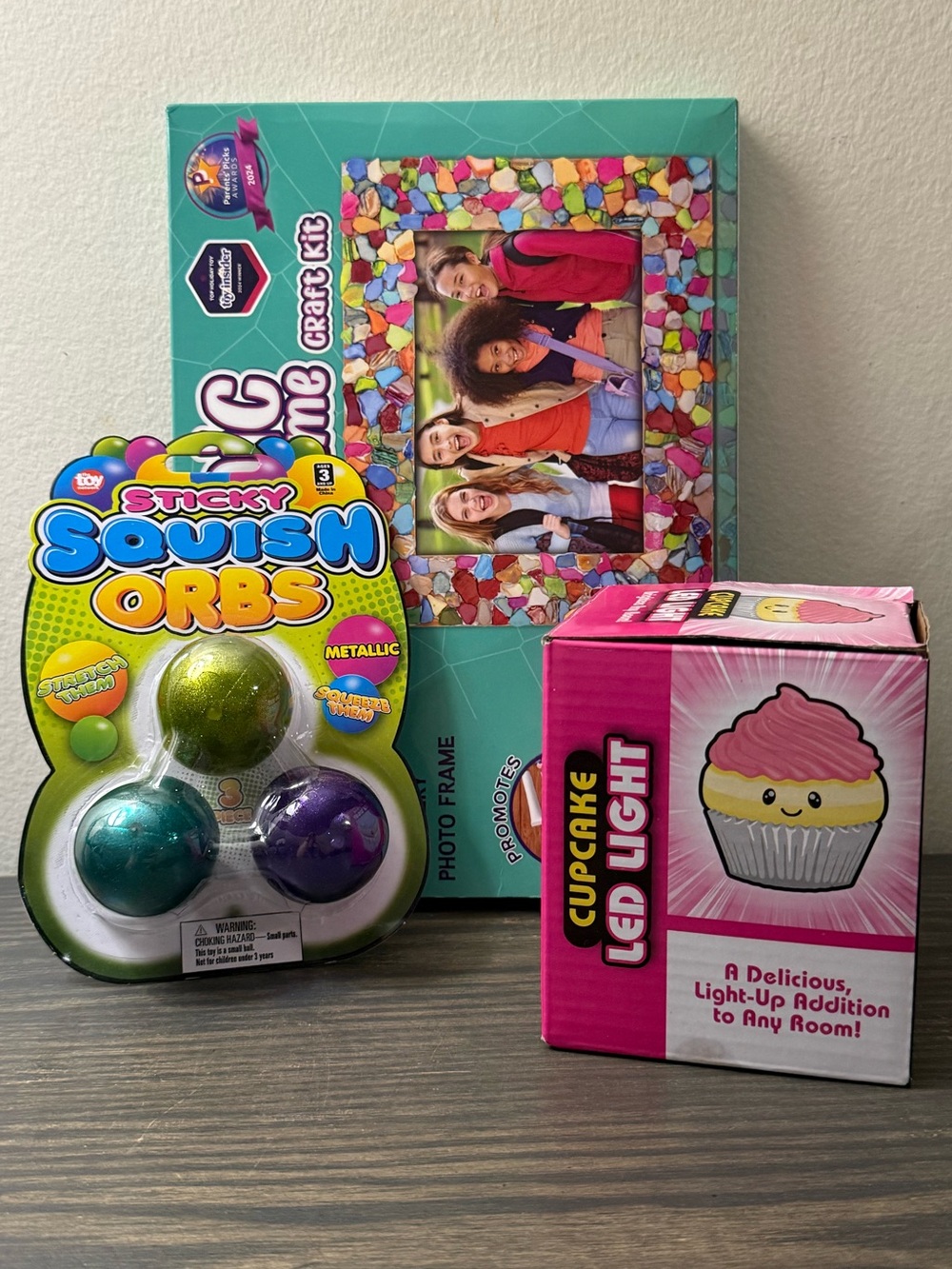 3-Pack Kids Toy Bundle Sensory Toy Cupcake light - Craft Mosaic Frame